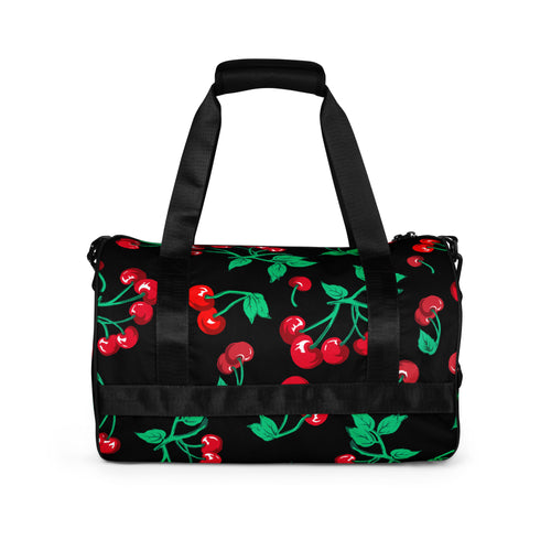 Black Coffee Cherry Girl Gym Duffle Workout Bag