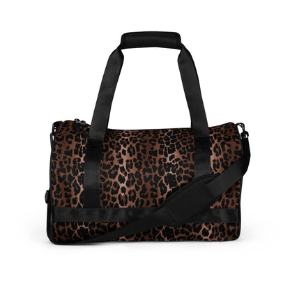 Overnighter Carryon Workout Duffle Bag in OG Leopard Print | Pinup Couture Relaxed