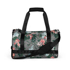 Hillary Overnighter Carry On Workout Duffle Bag in Grey Bella Roses