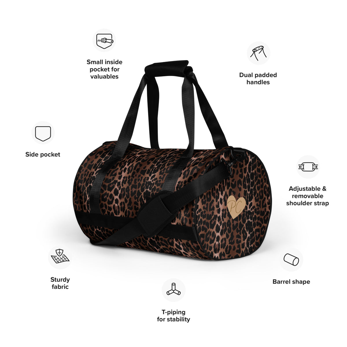 Overnighter Carryon Workout Duffle Bag in OG Leopard Print