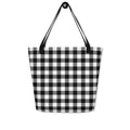 Sunny Days Large Shopper Tote Bag in Black Gingham