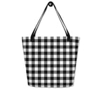 Sunny Days Large Shopper Tote Bag in Black Gingham