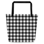 Sunny Days Large Shopper Tote Bag in Black Gingham