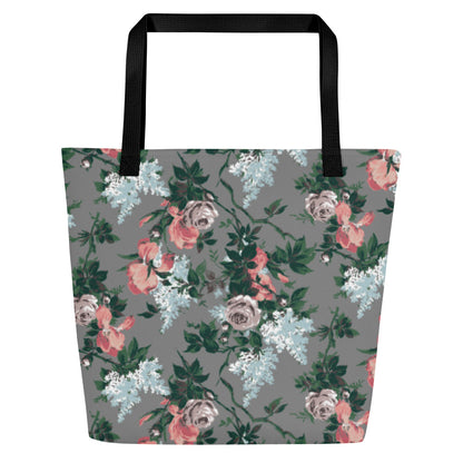 Sunny Days Large Shopper Tote Bag in J'Adore Paris Bella Roses Print | Pinup Couture