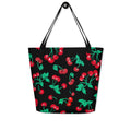 Bethany Cherry Girl Black Oversized Tote Bag
