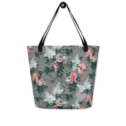 Sunny Days Large Shopper Tote Bag in J'Adore Paris Bella Roses Print | Pinup Couture