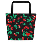 Bethany Cherry Girl Black Oversized Tote Bag
