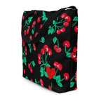 Bethany Cherry Girl Black Oversized Tote Bag