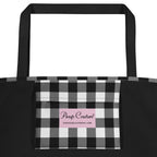 Sunny Days Large Shopper Tote Bag in Black Gingham