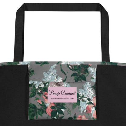 Sunny Days Large Shopper Tote Bag in J'Adore Paris Bella Roses Print | Pinup Couture