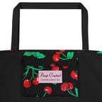 Bethany Cherry Girl Black Oversized Tote Bag