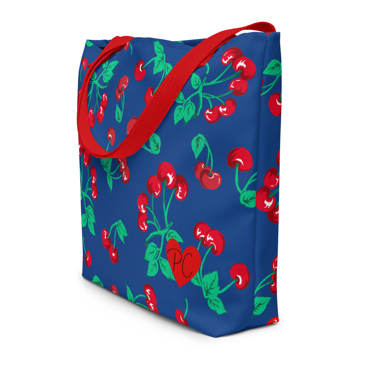 Bethany Cherry Girl Dark Blue Oversized Tote Bag