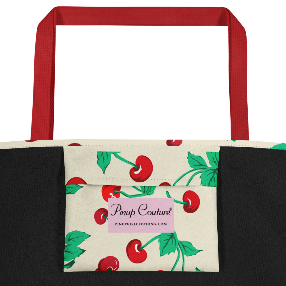 Bethany Large Shopper Tote Bag in Antique Ivory Cherry Girl