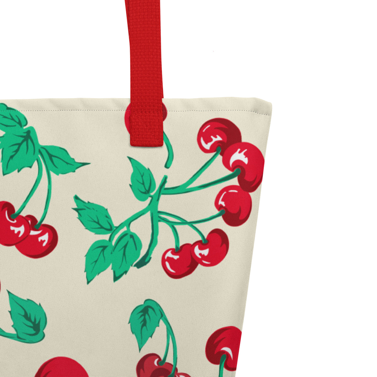 Bethany Large Shopper Tote Bag in Antique Ivory Cherry Girl