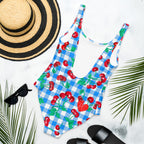 Rory Blue Gingham Cherry Girl One-Piece Swimsuit