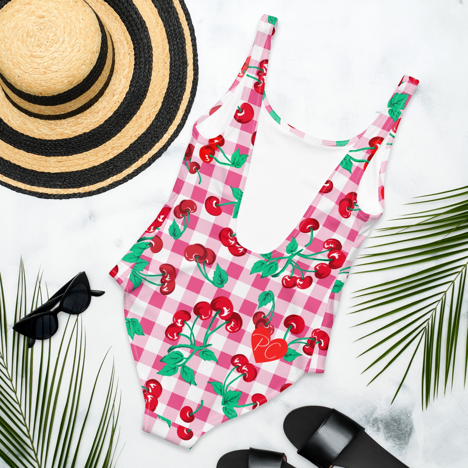 Rory Cherry Girl Pink Gingham One-Piece Swimsuit