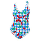 Rory Blue Gingham Cherry Girl One-Piece Swimsuit