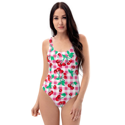 Rory Cherry Girl Pink Gingham One-Piece Swimsuit | Pinup Couture Swim