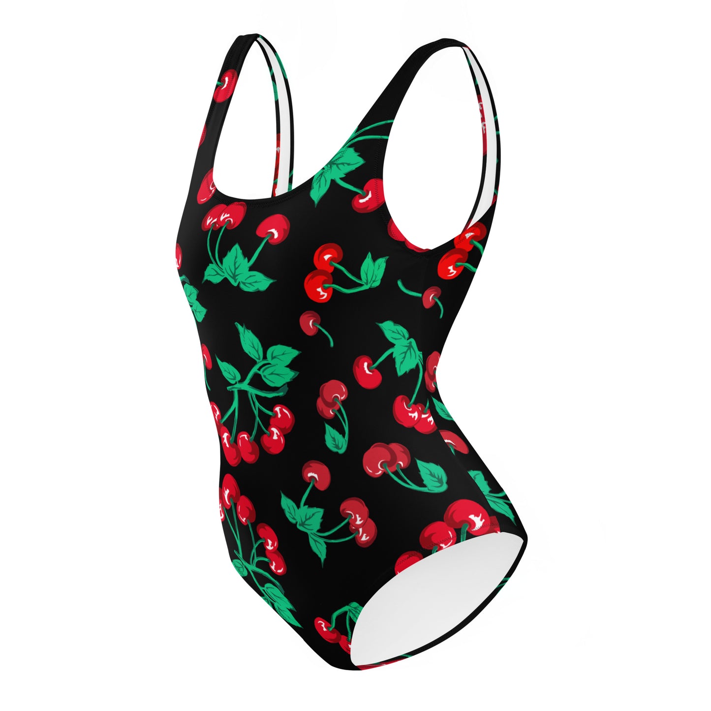 Rory Black Coffee Cherry Girl One-Piece Swimsuit | Pinup Couture Swim
