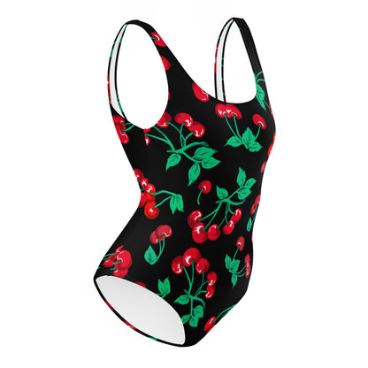 Rory Black Coffee Cherry Girl One-Piece Swimsuit | Pinup Couture Swim