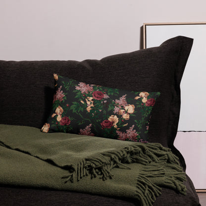 Dark Bella Roses Premium Decorative Throw Pillow | Pinup Couture Relaxed