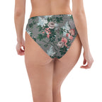 J'Adore Grey Bella Roses Recycled High-Waisted Bikini Bottom