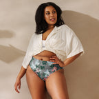 J'Adore Grey Bella Roses Recycled High-Waisted Bikini Bottom