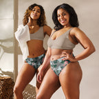 J'Adore Grey Bella Roses Recycled High-Waisted Bikini Bottom