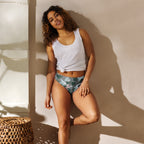 J'Adore Grey Bella Roses Recycled High-Waisted Bikini Bottom