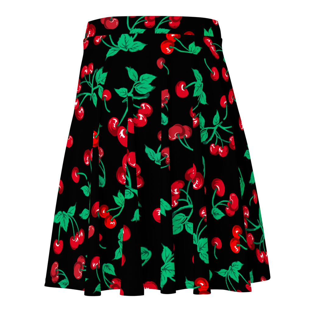 Frenchie Beach Coverup Swim Skater Skirt in Black Coffee Cherry Girl