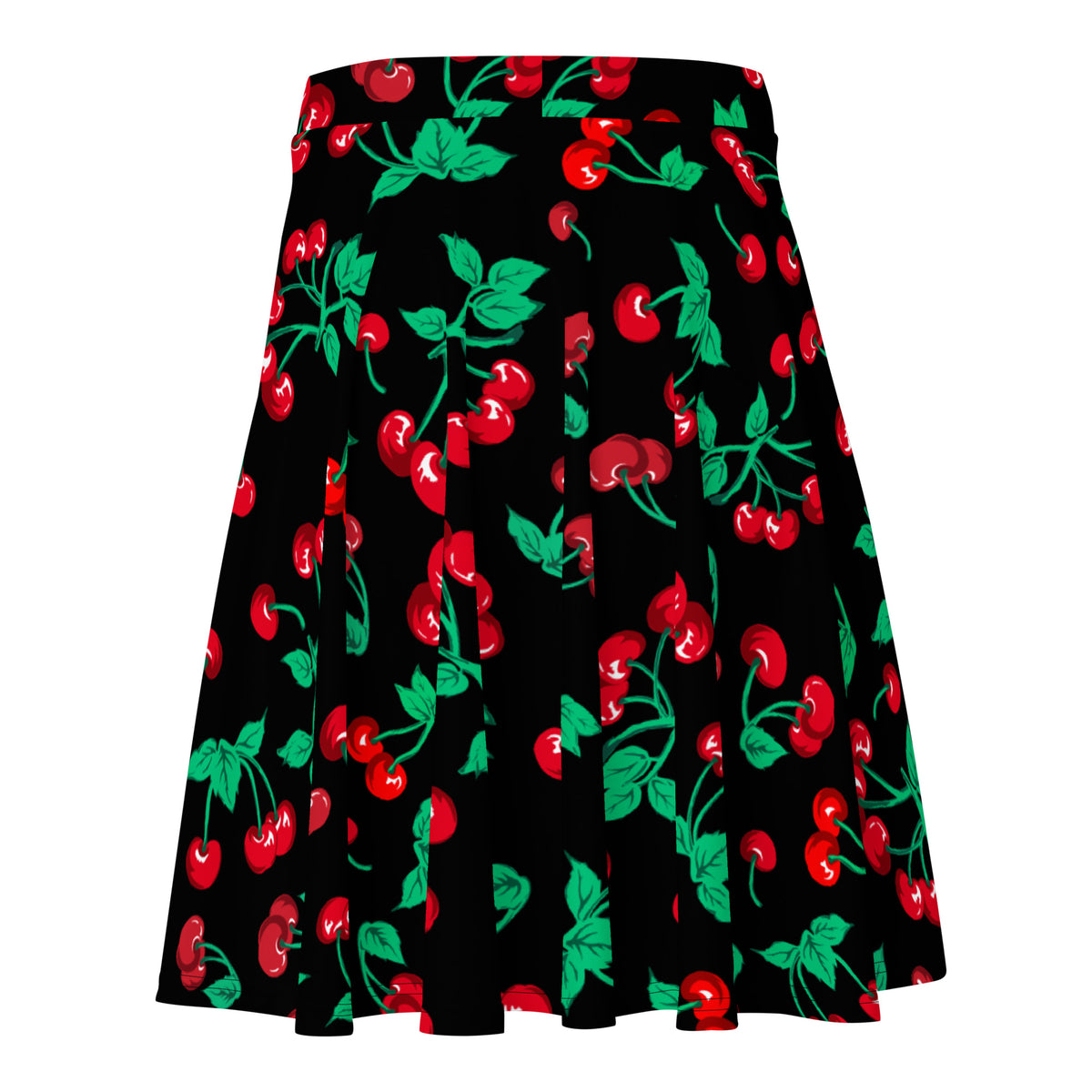 Frenchie Beach Coverup Swim Skater Skirt in Black Coffee Cherry Girl