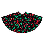 Frenchie Beach Coverup Swim Skater Skirt in Black Coffee Cherry Girl
