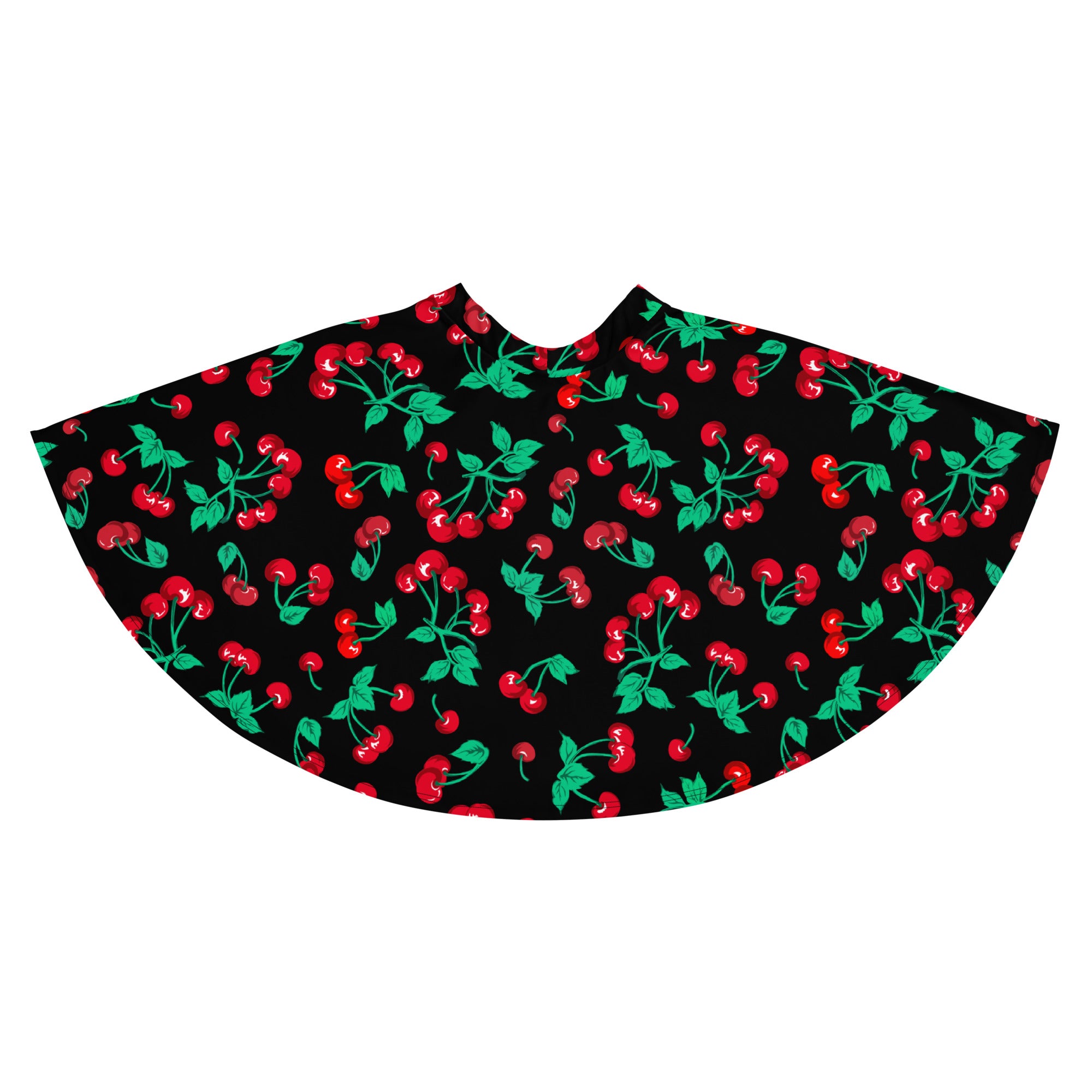 Frenchie Beach Coverup Swim Skater Skirt in Black Coffee Cherry Girl