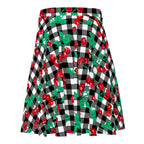 Frenchie Beach Coverup Swim Skater Skirt in Black Gingham Cherry Girl