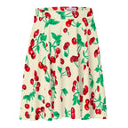 Frenchie Beach Coverup Swim Skater Skirt in Antique Ivory Cherry Girl