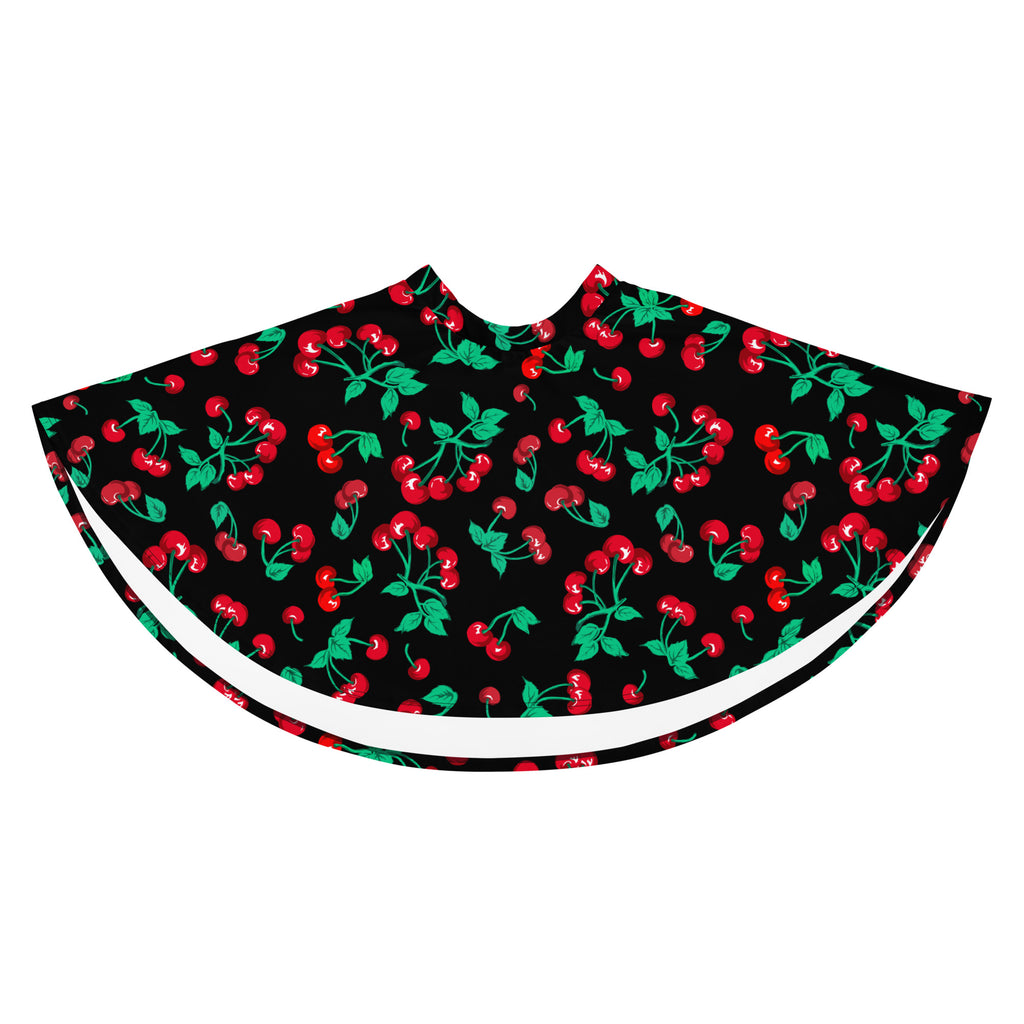 Frenchie Beach Coverup Swim Skater Skirt in Black Coffee Cherry Girl