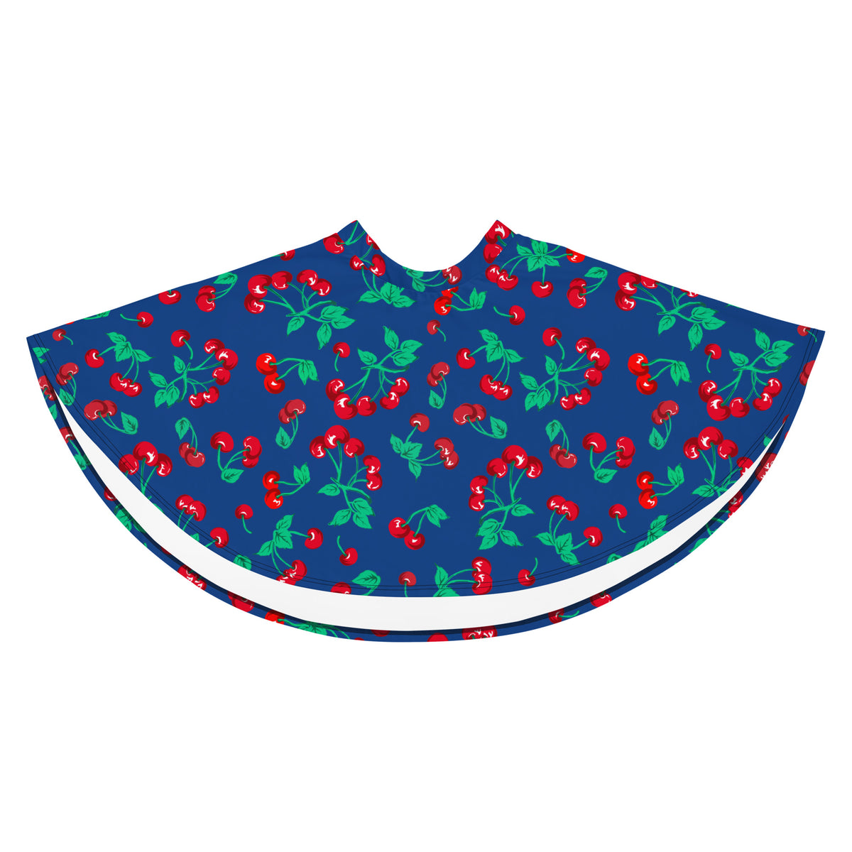 Frenchie Beach Coverup Swim Skater Skirt in Dark Blue Cherry Girl