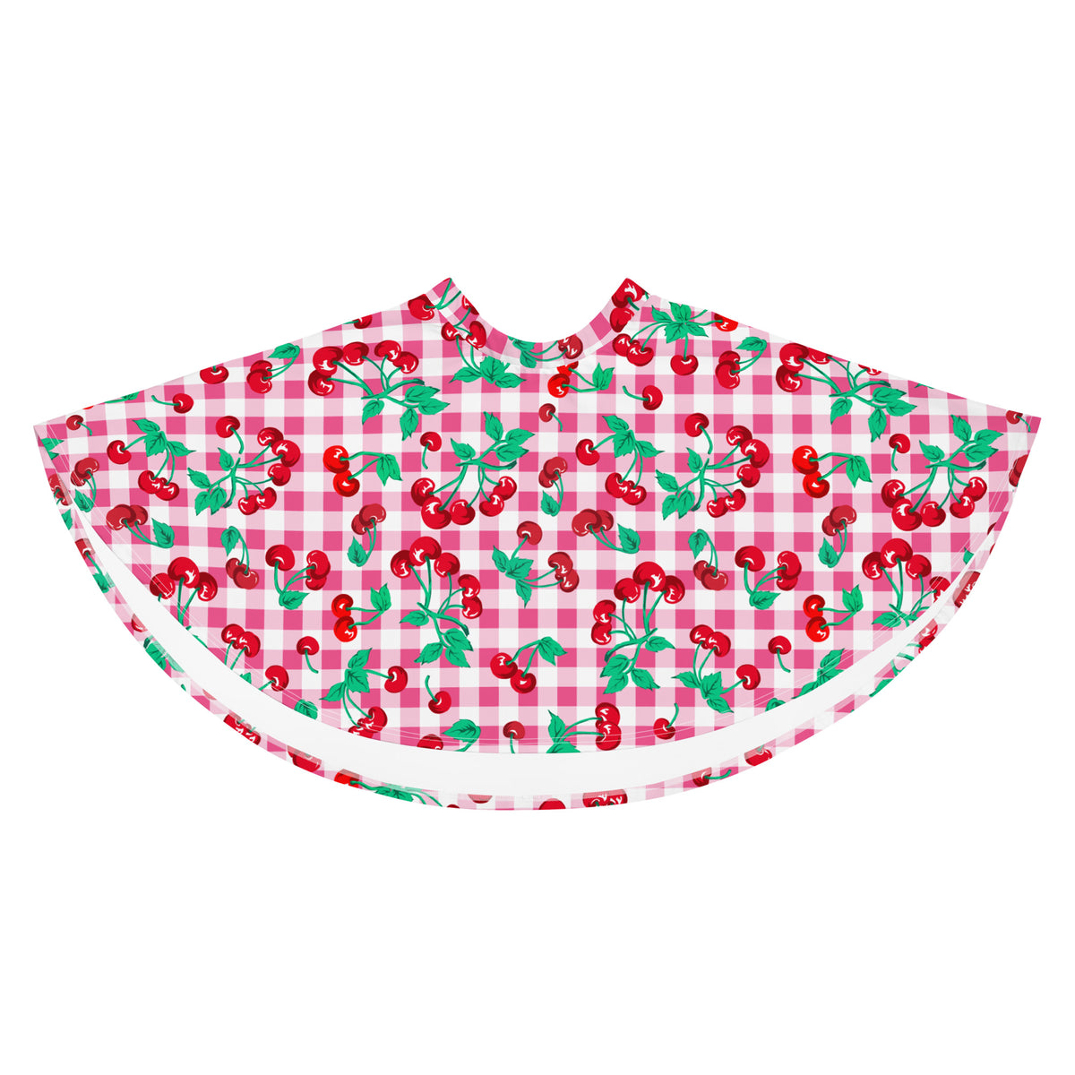 Frenchie Beach Coverup Swim Skater Skirt in Pink Gingham Cherry Girl