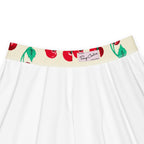 Frenchie Beach Coverup Swim Skater Skirt in Antique Ivory Cherry Girl