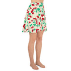 Frenchie Beach Coverup Swim Skater Skirt in Antique Ivory Cherry Girl