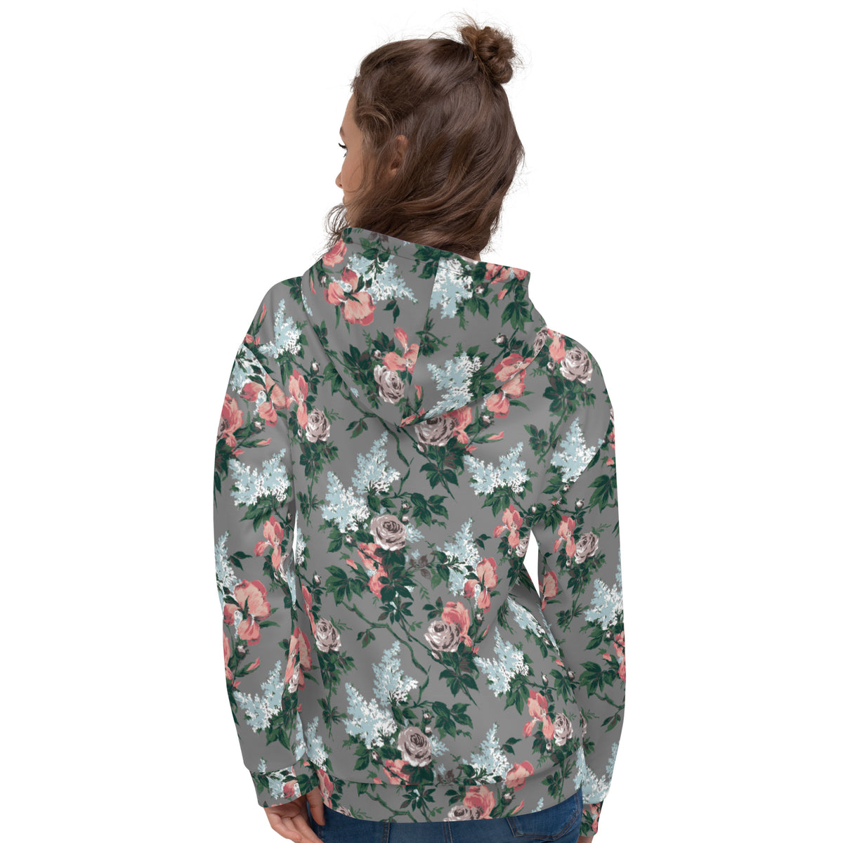J'Adore Grey Bella Roses Unisex Pullover Hoodie
