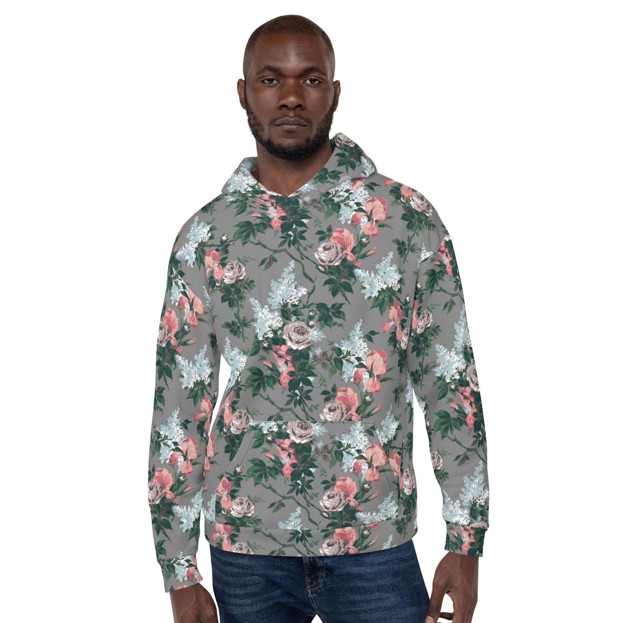 J'Adore Grey Bella Roses Unisex Pullover Hoodie