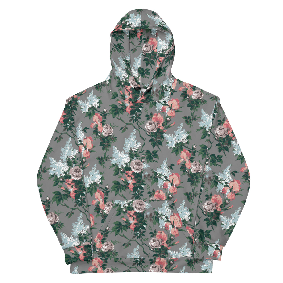 J'Adore Grey Bella Roses Unisex Pullover Hoodie