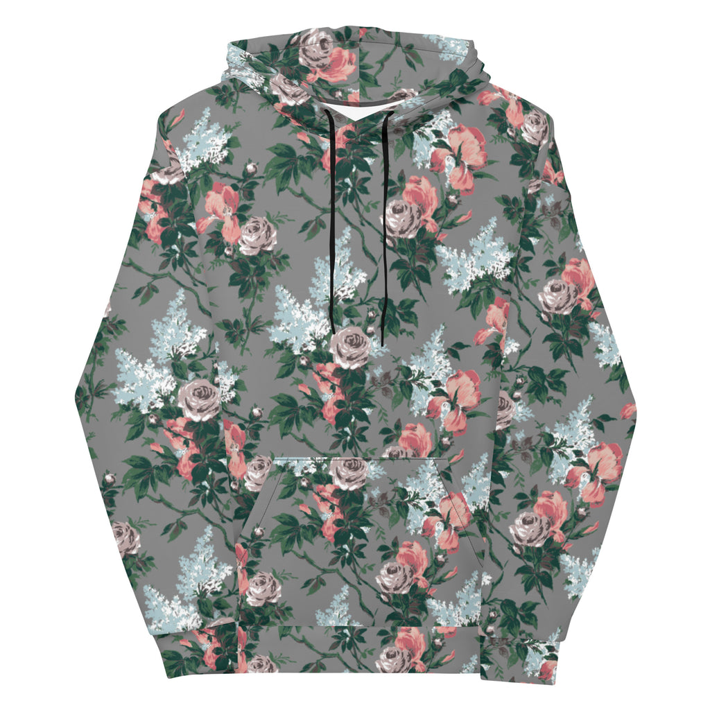 J'Adore Grey Bella Roses Unisex Pullover Hoodie