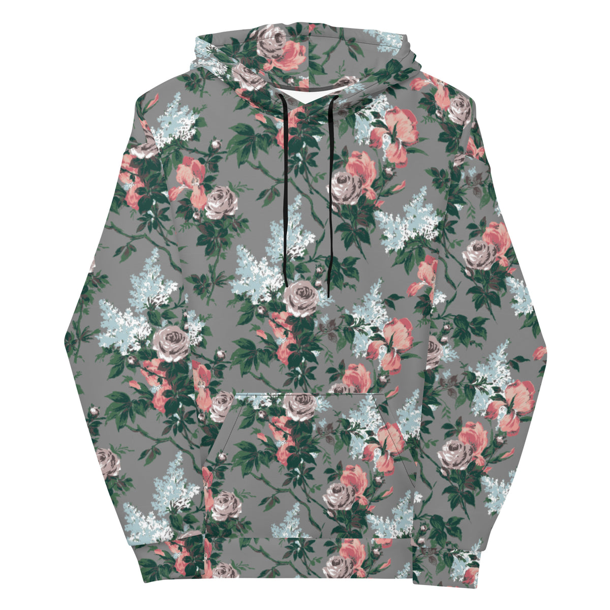 J'Adore Grey Bella Roses Unisex Pullover Hoodie