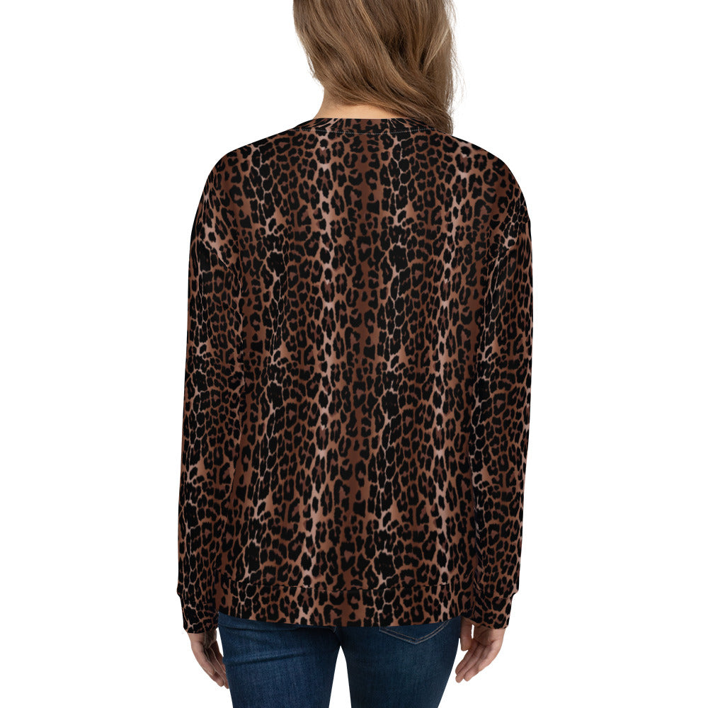 OG Leopard Long-Sleeved Crewneck Sweatshirt | Pinup Couture Relaxed
