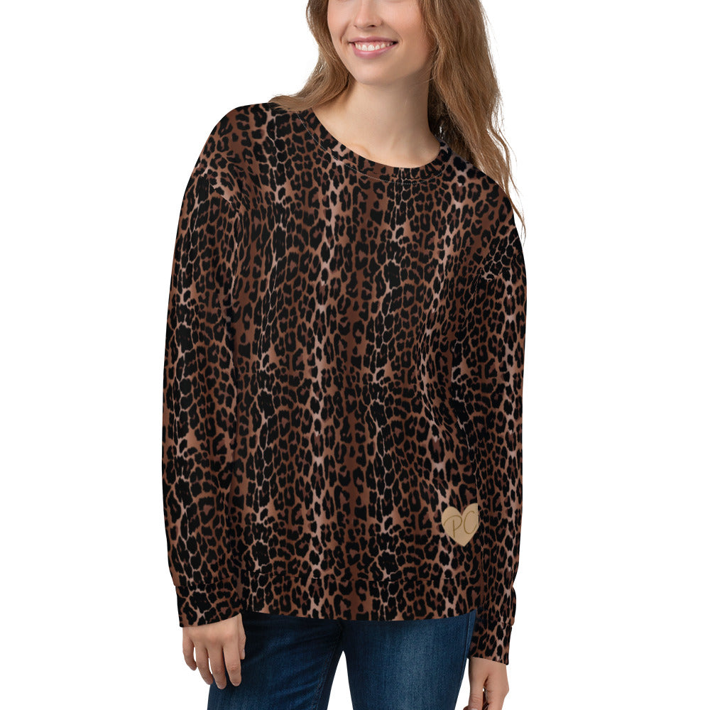 OG Leopard Long-Sleeved Crewneck Sweatshirt | Pinup Couture Relaxed