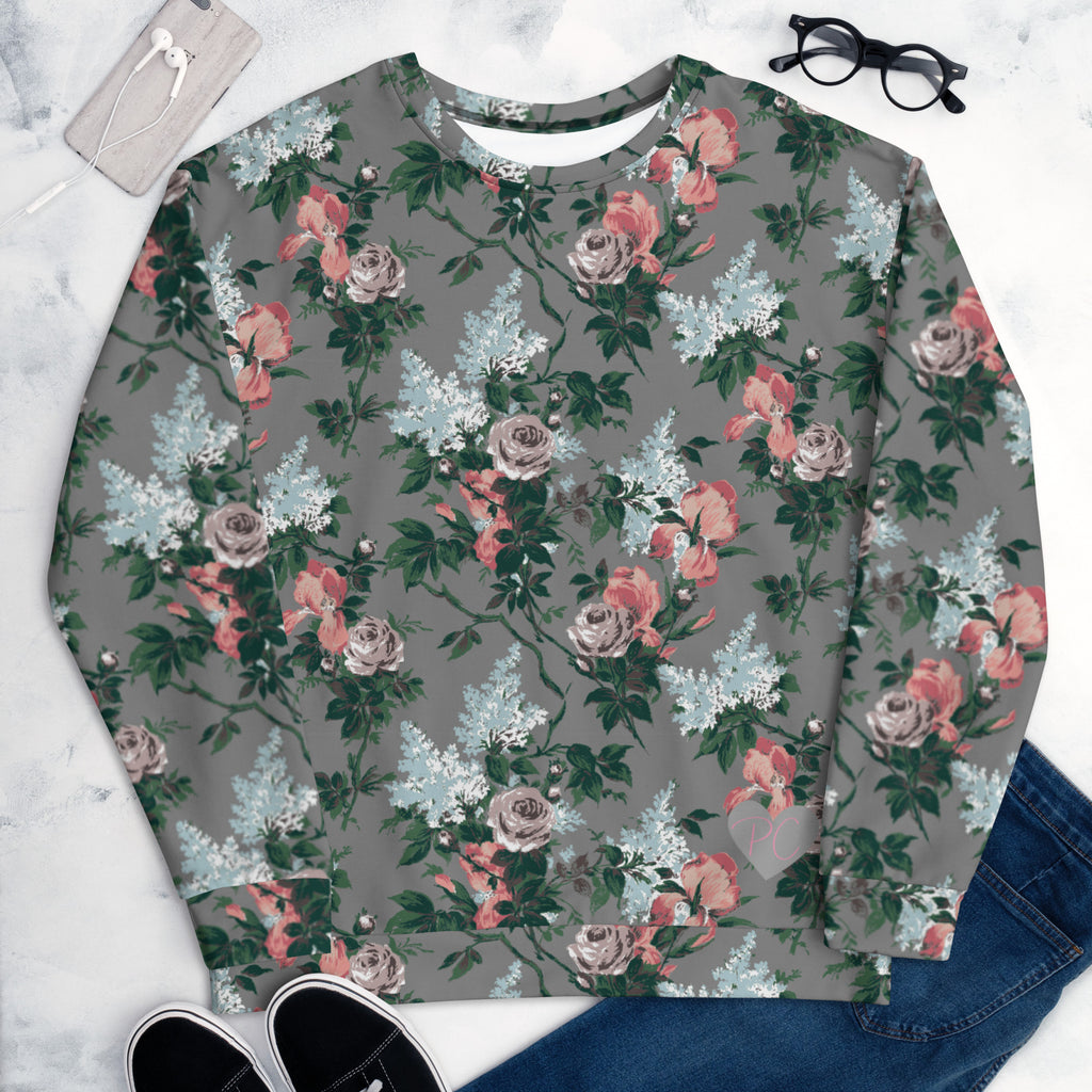 J'Adore Bella Roses Long-Sleeved Crewneck Sweatshirt