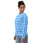 Beyond Blue Gingham Long-Sleeved Crewneck Sweatshirt
