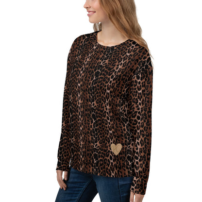 OG Leopard Long-Sleeved Crewneck Sweatshirt | Pinup Couture Relaxed